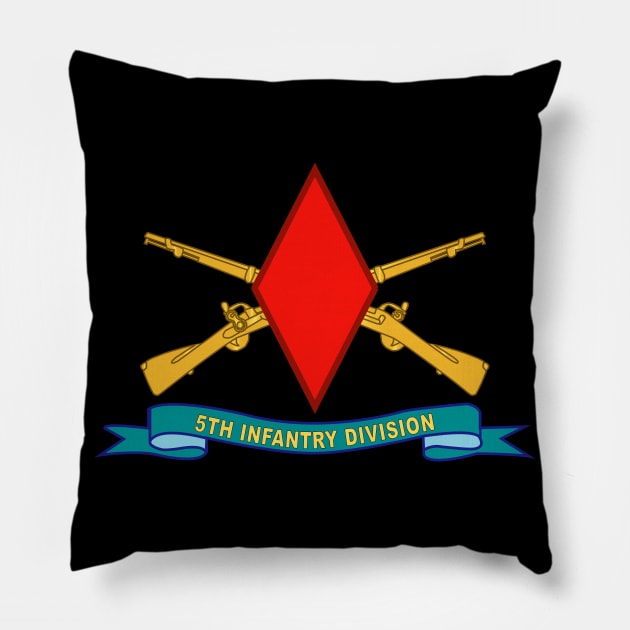 5th Infantry Division - SSI w Br - Ribbon X 300 Pillow by twix123844