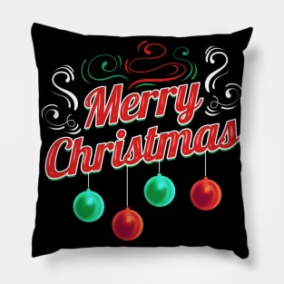 Christmas Tree Balls Logo Merry Christmas Pillow