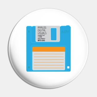 Floppy Disk (Button Blue Colorway) Analog / Computer Pin