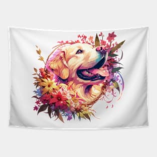 Golden Retriever Radiates Love on Mothers Day - Ideal Dog Mom Gift Tapestry