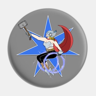 Lady Thor In Lightning Chair Pin