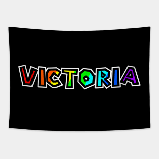 City of Victoria BC - Rainbow Text Design - Colourful Name Gift - Victoria Tapestry