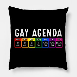 Funny Gay Gift For Women Men LGBT Pride Feminist Agenda Homo Pillow