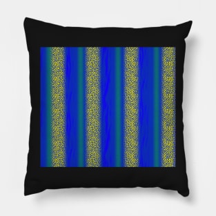 Stripes in Varied Textures Yellow Green Blue Pillow