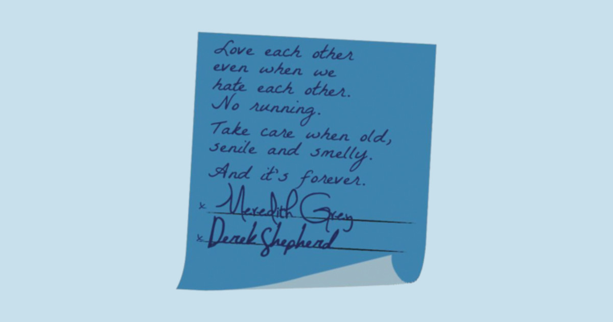 Grey's Anatomy Post It Greys Anatomy TShirt TeePublic