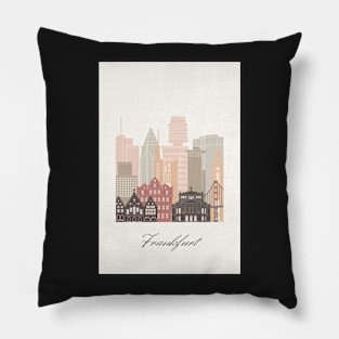 Frankfurt, Germany, map skyline - 04 style Pillow