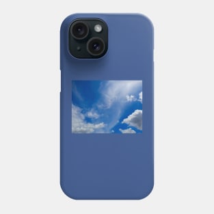 Fluffy white cloud shapes at blue sky. Phone Case