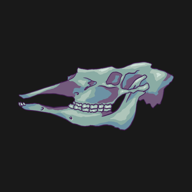 Neon Moose Skull by elfenthusiast