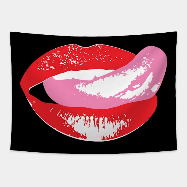 Sexy Woman Lip Tapestry by adik