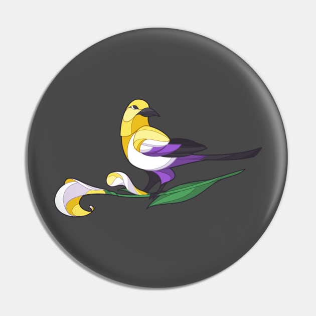 Pride Birds - Non-Binary Pin by wanderingkotka