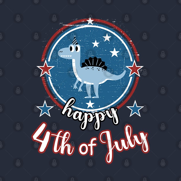 Happy 4th of July Cute Patriot Dinosaur by Cute Pets Graphically