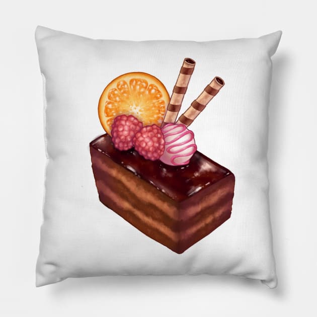 Chocolate Cake Pillow by Riacchie Illustrations