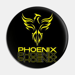 Black Modern Phoenix Pin