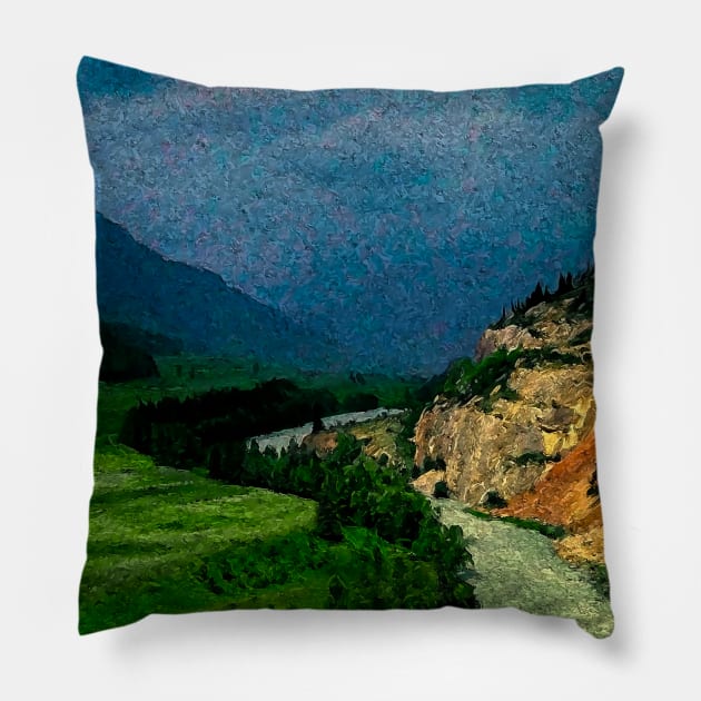 Freedom Oil and Noise Art Pillow by Other Design