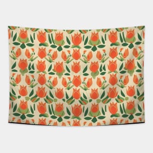 Tulips Flower Seamless Pattern V10 Tapestry