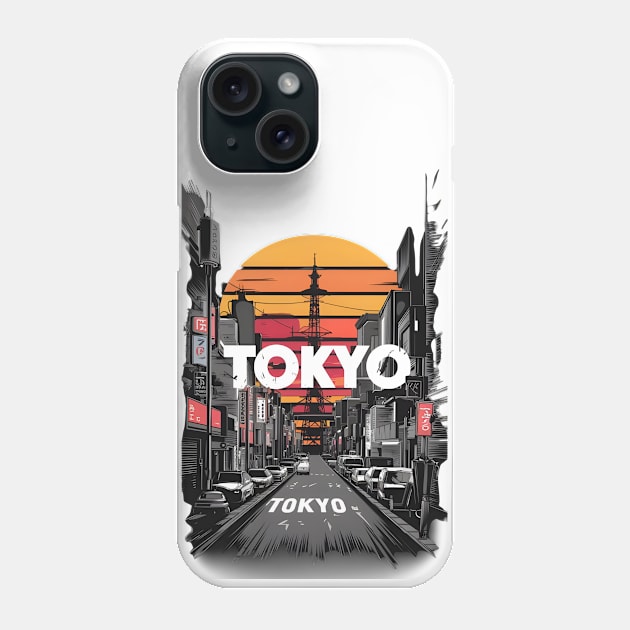 The iconic skyline of Tokyo Phone Case by LENTEE