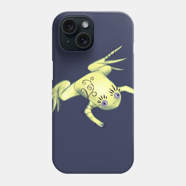 Weird Frog With Funny Eyelashes Digital Art Phone Case by Boriana Giormova