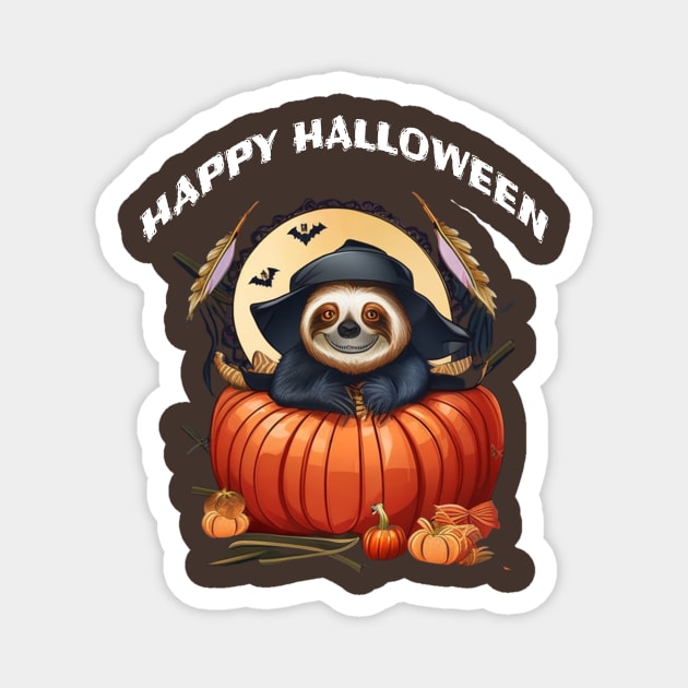 A funny sloth celebrating Halloween Magnet by halazidan