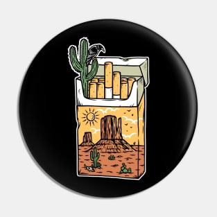 pack of cigarettes with a desert view Pin