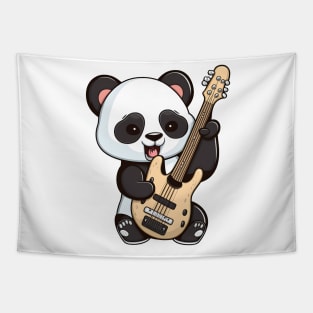 Cute Panda Bass Guitar Tapestry