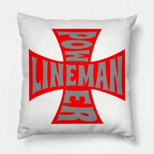 Power Lineman Maltese Cross Pillow