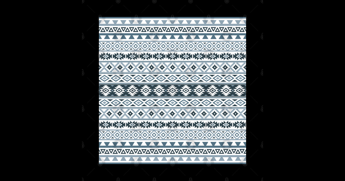 Aztec Stylized Pattern Gray-Blues & White - Aztec - Sticker | TeePublic
