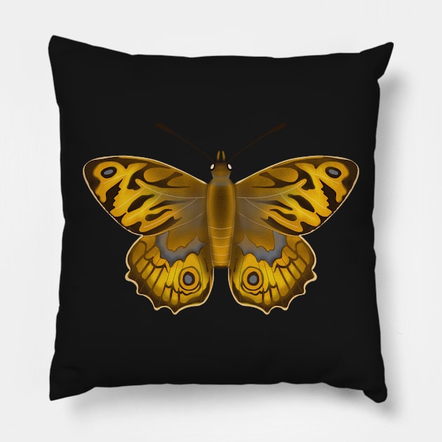 Yellow butterfly Pillow by Pacesyte