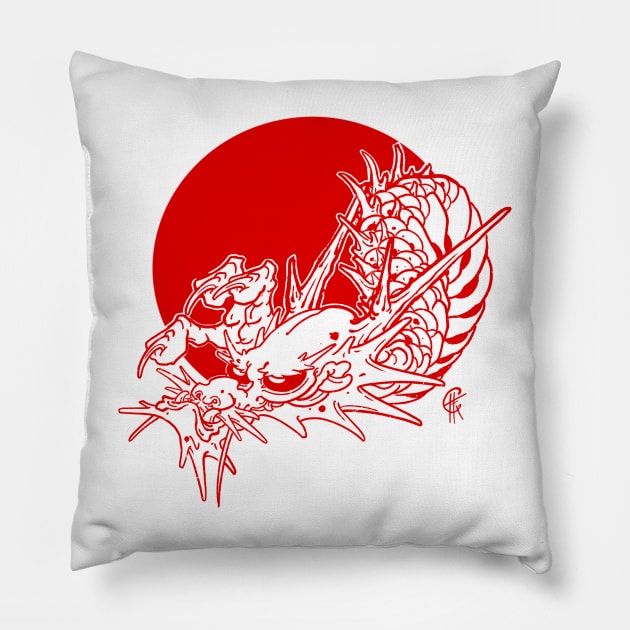 Redline Dragon 2 Pillow by Hori Chou Tattoo