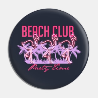 Beach Club Party Time Pin