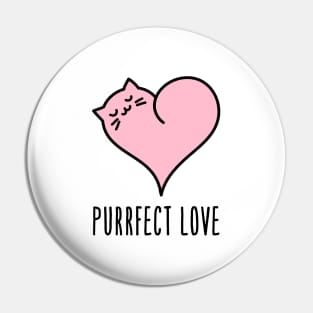 Purrfect Love, Cute cat in pink heart Pin