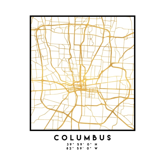 COLUMBUS OHIO CITY STREET MAP ART by deificusArt