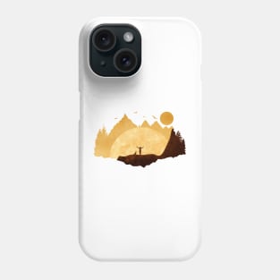 Woman and her dog enjoying the sunset Phone Case