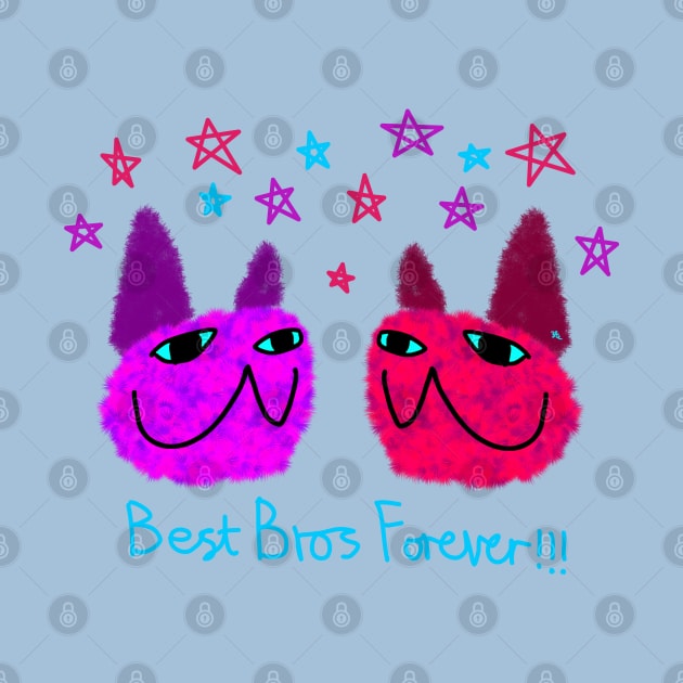 Fuzzy Cats Best Bros Forever by chowlet