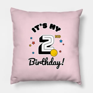 Two Year Old Birthday - Happy Birthday - Birthday Party Pillow