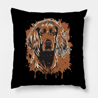 Irish Setter Splatter Art with Light Accents Pillow