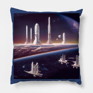 Interplanetary Spaceport Pillow