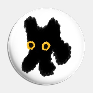 Nervous black cat Pin