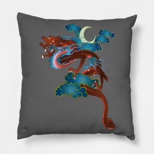 Dragon in the night sky Pillow