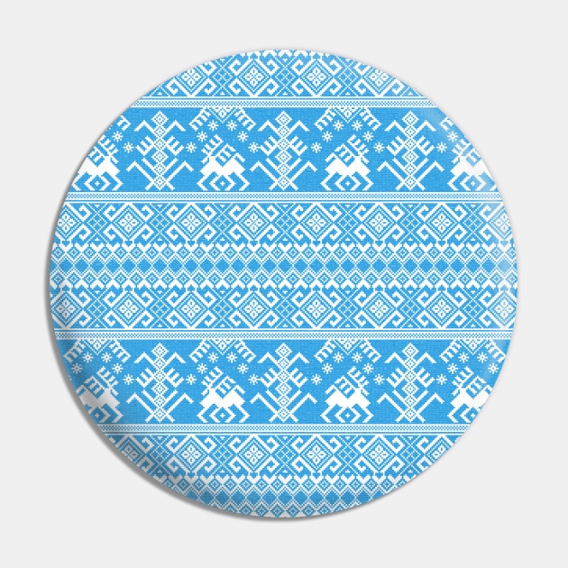 Ethnic blue ornament #6 Pin by GreekTavern