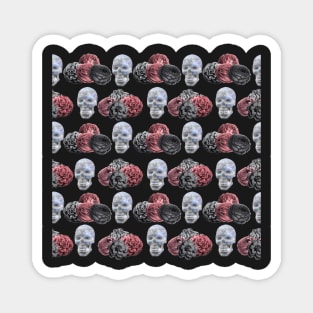 Pretty Floral & Glitzy skull pattern #3 Magnet