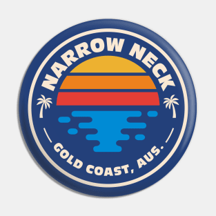 Retro Narrow Neck Gold Coast Australia Vintage Surfing Beach Emblem Pin