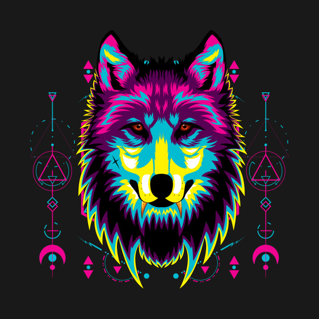 wolf popart head by SHINIGAMII