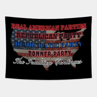 American Party T-Shirt USA Politics and Cannibalism T-Shirt Funny Teeshirt Tapestry