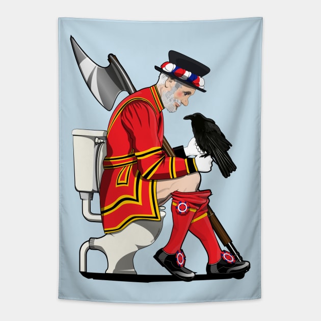 British Beefeater on the Toilet Tapestry by InTheWashroom