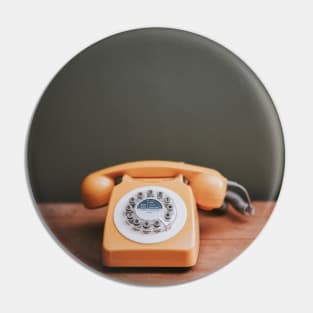 Retro orange phone Pin