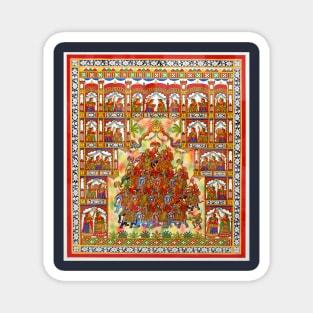 Indian Folk Art, Phad painting, Award winning artwork Magnet