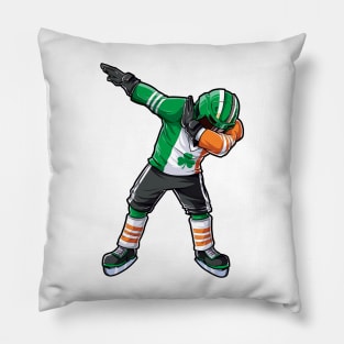 Dabbing Hockey St Patricks Day Irish Ireland Flag Men Pillow