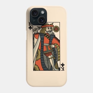 Original Standard Character of Playing Card King of Clubs Phone Case