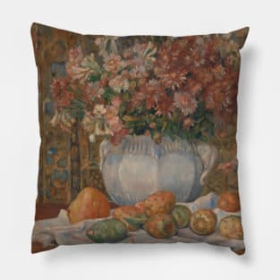 Still Life with Flowers and Prickly Pears by Auguste Renoir Pillow