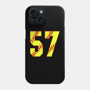 Fastpitch Softball Number 57 #57 Softball Shirt Jersey Uniform Favorite Player Biggest Fan Phone Case